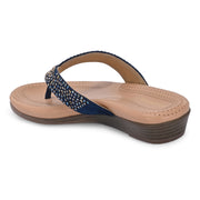 Women Elegant V-Shape Flats (W-MT-29-NAVY)