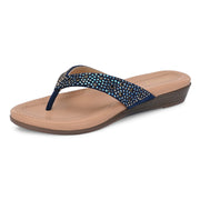 Women Elegant V-Shape Flats (W-MT-29-NAVY)