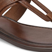 Women Tan Leather Toe-Ring Flats (W-MT-30-TAN)