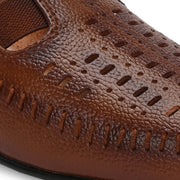 Women Tan Leather Cut-Out Heel Mules (W-MT-31-TAN)