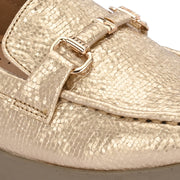 Women Textured Stylish Loafers (W-MT-40-GOLDEN)