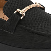 Women Textured Stylish Loafers (W-MT-41-BLACK)