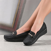 Women Textured Stylish Loafers (W-MT-41-BLACK)
