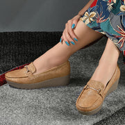 Women Textured Stylish Loafers (W-MT-41-TAN)