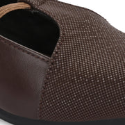 Women Textured Kitten-Wedge Pumps (W-MT-45-BROWN)