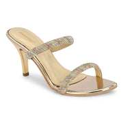 Women Dual-Strap Stiletto Sandals (W-MT-48-GOLDEN)