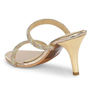 Women Dual-Strap Stiletto Sandals (W-MT-48-GOLDEN)