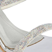 Women Dual-Strap Stiletto Sandals (W-MT-48-SILVER)