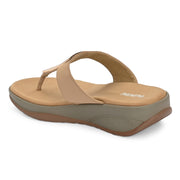 Women Beige Wedge Comfort Sandals (W-MT-52-BEIGE)