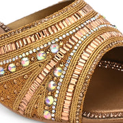 Women Embellished Open-Toe Heeled Sandals (W-MT-54-ANTIQUE-GOLD)