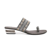 Women Embellished Toe-Ring Heeled Sandals (W-MT-55-GUNMETAL)