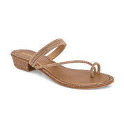 Women Embellished Toe-Ring Heeled Sandals (W-MT-56-ANTIQUE-GOLD)