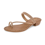 Women Embellished Toe-Ring Heeled Sandals (W-MT-56-ANTIQUE-GOLD)
