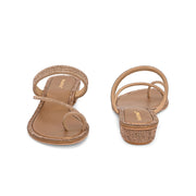 Women Embellished Toe-Ring Heeled Sandals (W-MT-56-ANTIQUE-GOLD)