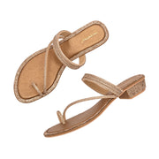 Women Embellished Toe-Ring Heeled Sandals (W-MT-56-ANTIQUE-GOLD)