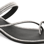 Women Embellished Toe-Ring Heeled Sandals (W-MT-56-BLACK)