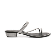 Women Embellished Toe-Ring Heeled Sandals (W-MT-56-BLACK)