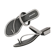 Women Embellished Toe-Ring Heeled Sandals (W-MT-56-BLACK)