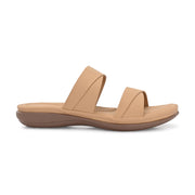Women Double Strap Slides (W-MT-57-BEIGE)