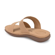 Women Double Strap Slides (W-MT-57-BEIGE)