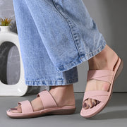 Women Double Strap Slides (W-MT-57-PEACH)