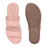 Women Double Strap Slides (W-MT-57-PEACH)
