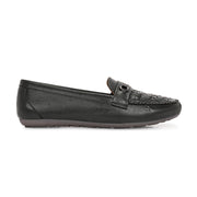 Women Premium Leather Laofers (W-MT-64-BLACK)