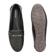 Women Premium Leather Laofers (W-MT-64-BLACK)