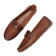 Women Premium Leather Laofers (W-MT-64-TAN)