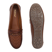 Women Premium Leather Laofers (W-MT-64-TAN)