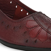 Women Maroon Leather Slingback Sandle (W-MT-65-MAROON)