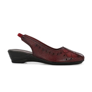 Women Maroon Leather Slingback Sandle (W-MT-65-MAROON)