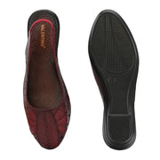 Women Maroon Leather Slingback Sandle (W-MT-65-MAROON)