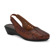 Women Tan Leather Slingback Sandle (W-MT-65-TAN)