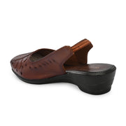 Women Tan Leather Slingback Sandle (W-MT-65-TAN)
