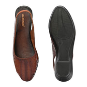 Women Tan Leather Slingback Sandle (W-MT-65-TAN)