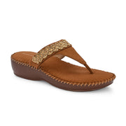 Women Embellished Toe-Post Wedge Sandals (W-MT-68-ANTIQUE)