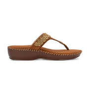 Women Embellished Toe-Post Wedge Sandals (W-MT-68-ANTIQUE)