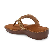 Women Embellished Toe-Post Wedge Sandals (W-MT-68-ANTIQUE)