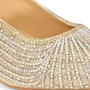 Women Embellished Slingback Block Heels (W-MT-73-LIGHTGOLD)