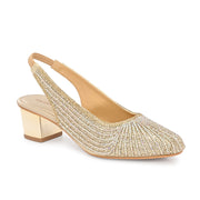 Women Embellished Slingback Block Heels (W-MT-73-LIGHTGOLD)