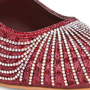 Women Embellished Slingback Block Heels (W-MT-73-MAROON)