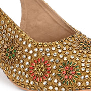 Women Open-Toe Embellished Slingback Heels (W-MT-74-ANTIQUE)