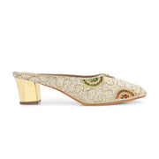 Women Embellished Slip-On Mules (W-MT-76-GOLDMULTI)