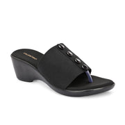 Women Wedge Slide Sandals (W-RST-035B-BLACK)