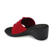 Women Wedge Slide Sandals (W-RST-035B-MEHROON)