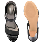 Women Ankle Strap Block Heel Sandals (W-RST-045-BLACK)