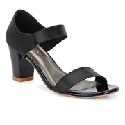 Women Ankle Strap Block Heel Sandals (W-RST-045-BLACK)