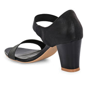 Women Ankle Strap Block Heel Sandals (W-RST-045-BLACK)