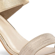 Women Ankle Strap Block Heel Sandals (W-RST-045-GOLD)